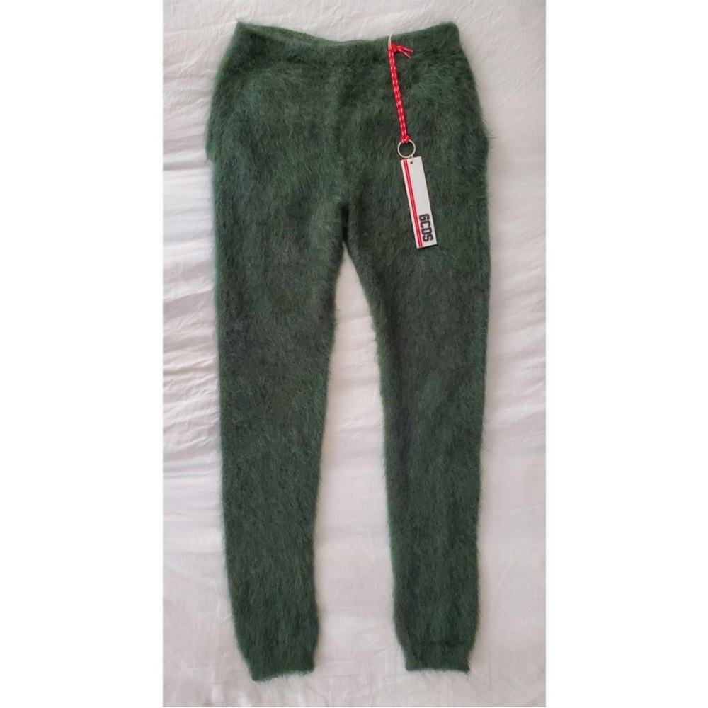 GCDS Mohair Green Pants, made in Italy, size Large